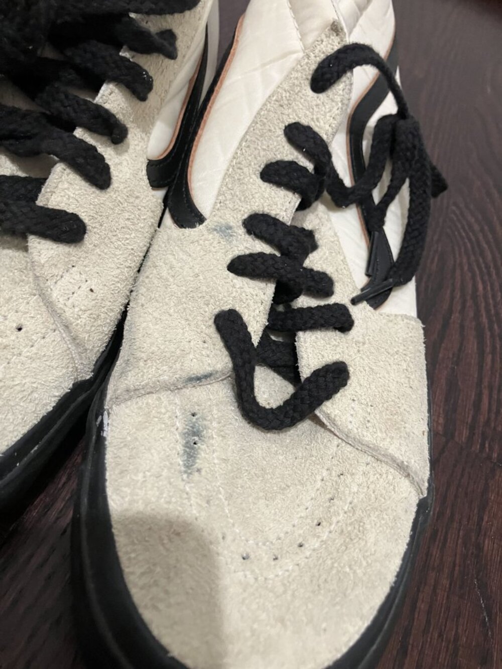 Vans Vault x Our Legacy Sk8-Mid Pro Men's Sneakers, Cream Suede/Nylon, Size 12 - Picture 2 of 6